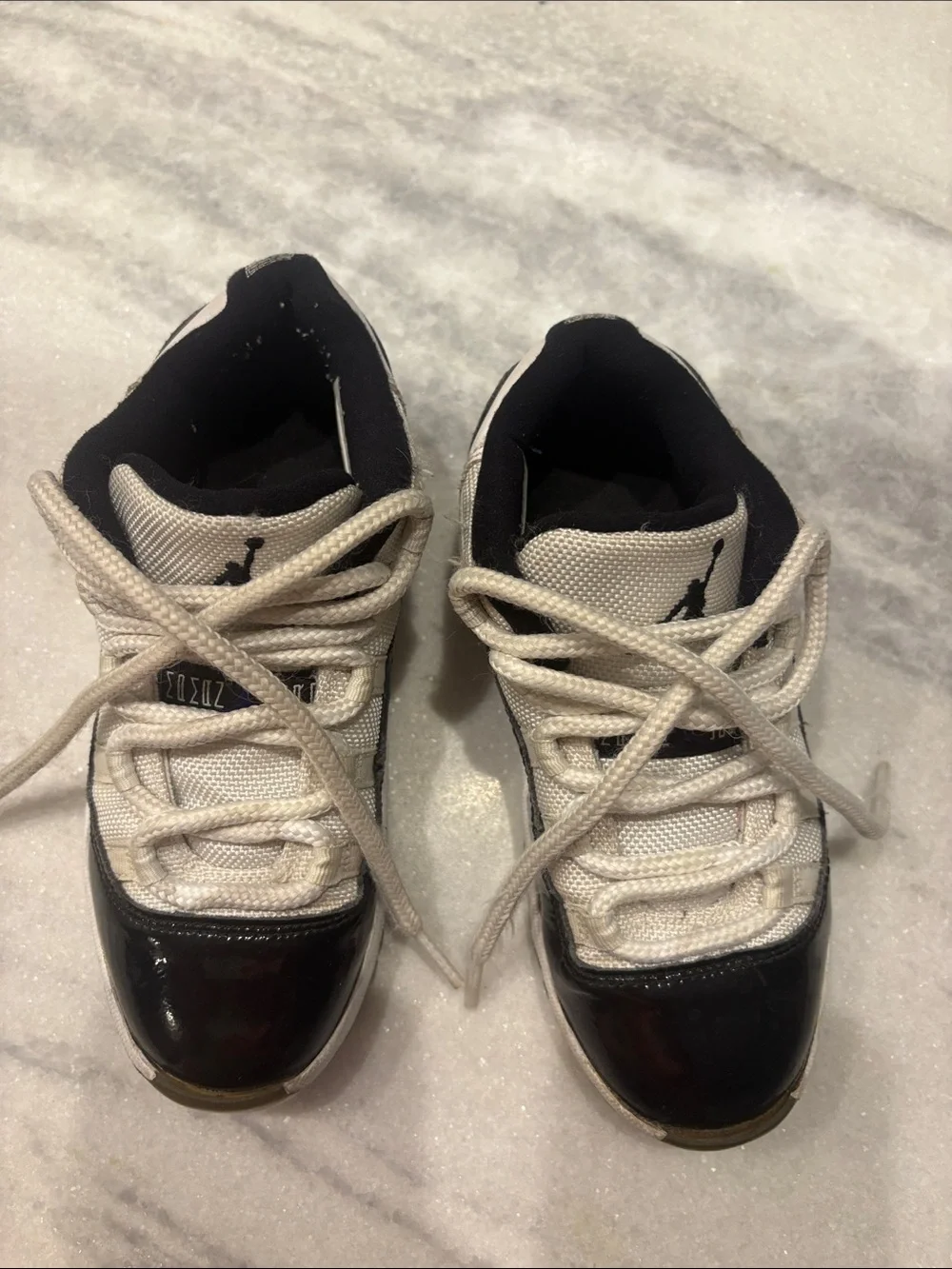 Jordan Kids Black and White Low-Top Retro Sneakers